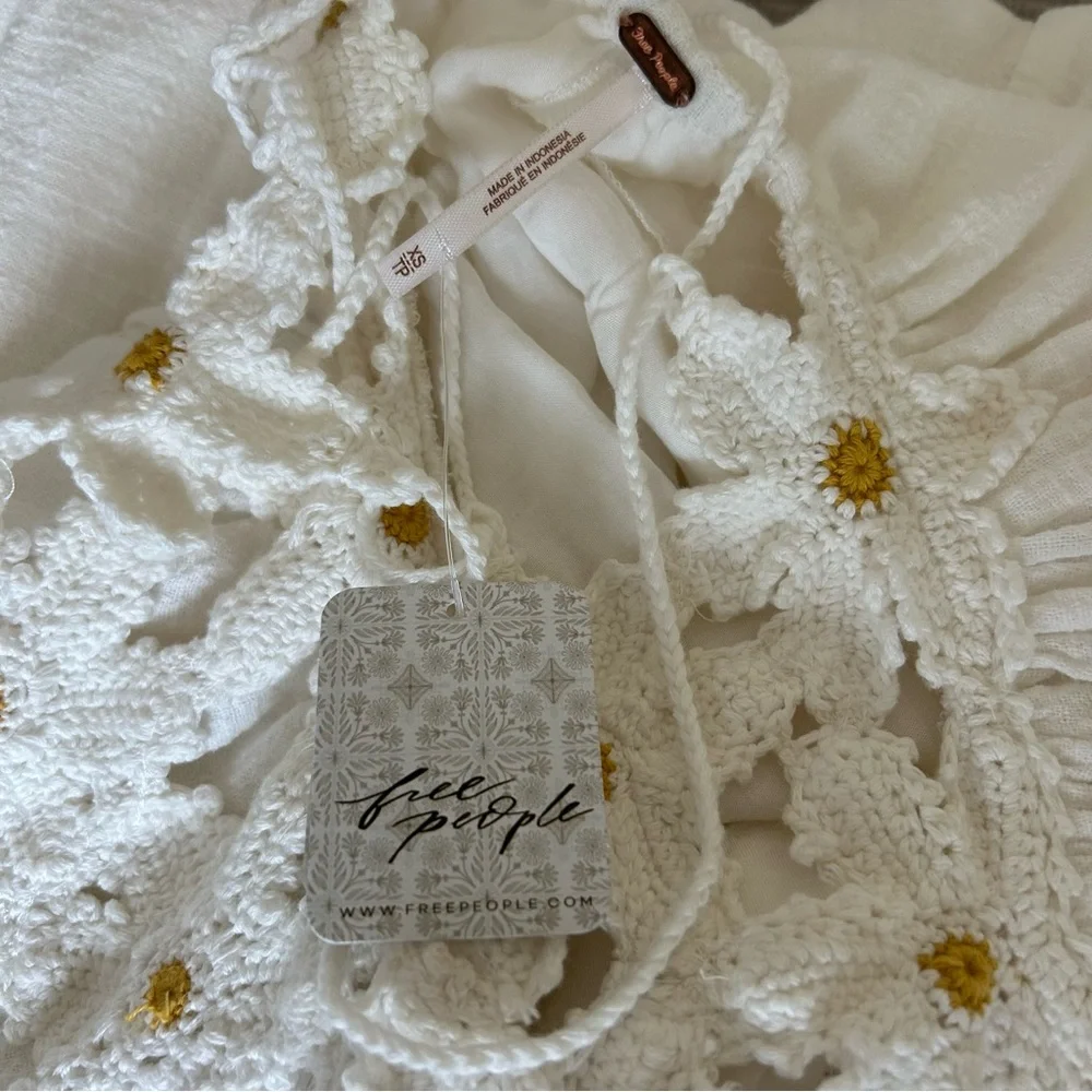 Free People White Crochet Bodice Maxi Dress - Picture 6 of 9